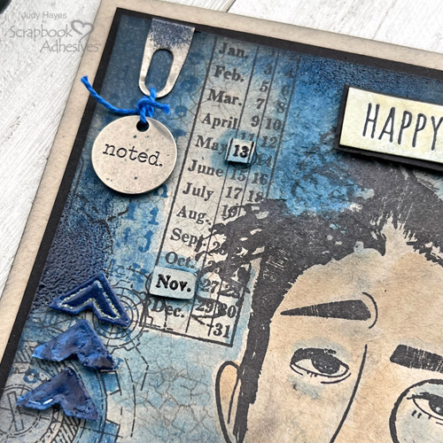 Mixed Media Masculine Birthday Card by Judy Hayes for Scrapbook Adhesives by 3L