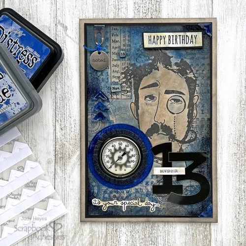 Mixed Media Masculine Birthday Card by Judy Hayes for Scrapbook Adhesives by 3L 