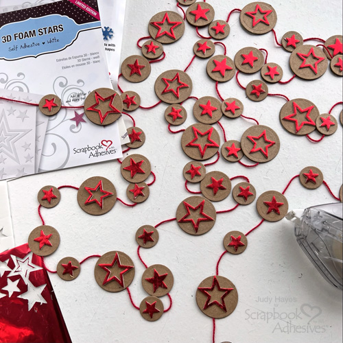 Foiled Stars Garland by Judy Hayes for Scrapbook Adhesives by 3L