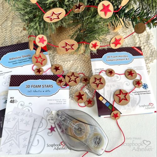 Foiled Stars Garland by Judy Hayes for Scrapbook Adhesives by 3L