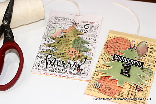 Vintage Inspired Holiday Gift Tags by Connie Mercer for Scrapbook Adhesives by 3L 