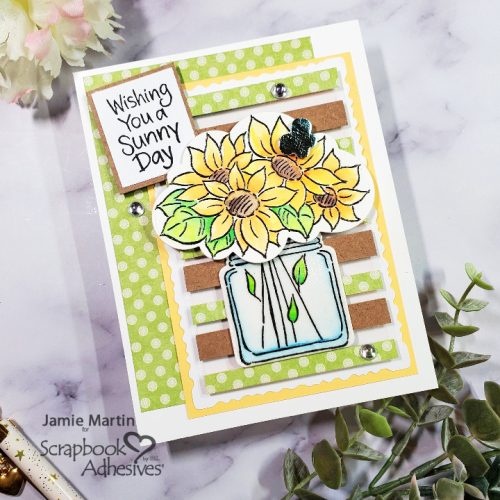 Floating Strips Background Card by Jamie Martin for Scrapbook Adhesives by 3L 