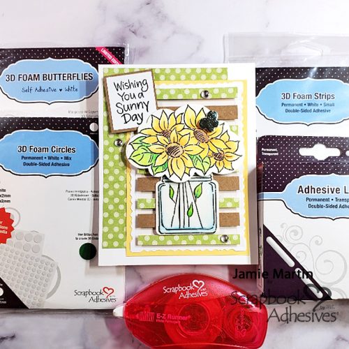 Floating Strips Background Card by Jamie Martin for Scrapbook Adhesives by 3L 
