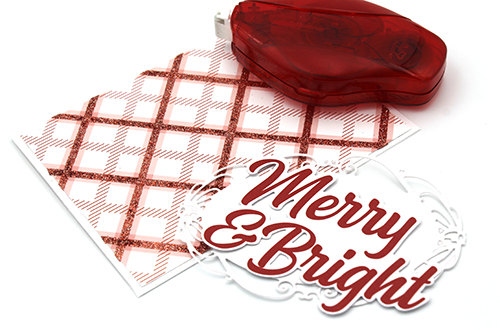 Merry & Bright Glitter Plaid Background by Tracy McLennon for Scrapbook Adhesives by 3L 