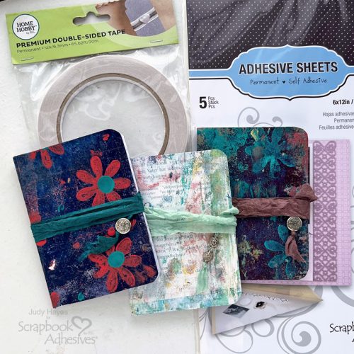 Covered Mini Notebooks by Judy Hayes for Scrapbook Adhesives by 3L