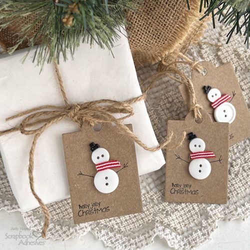 Jolly Button Snowman Tags by Judy Hayes for Scrapbook Adhesives by 3L 