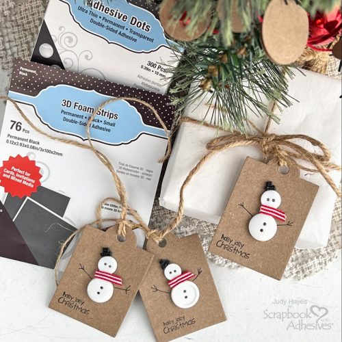 Jolly Button Snowman Tags by Judy Hayes for Scrapbook Adhesives by 3L 