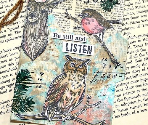 Be Still and Listen Mixed Media Tag by Connie Mercer for Scrapbook Adhesives by 3L