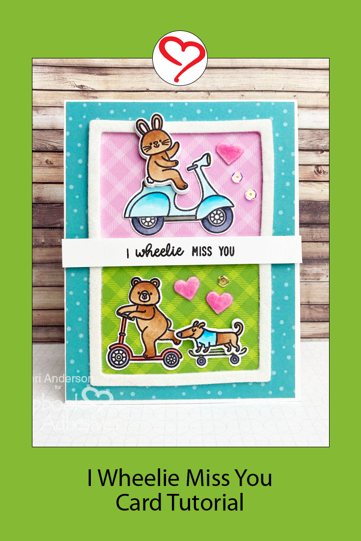 Wheelie Miss You Card by Teri Anderson for Scrapbook Adhesives by 3L Pinterest