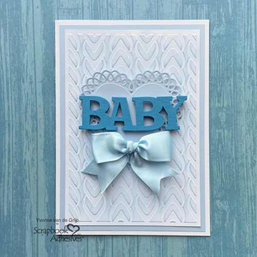 Textured Baby Blue Card by Yvonne van de Grjip for Scrapbook Adhesives by 3L 
