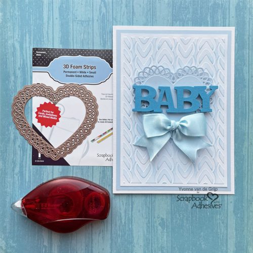 Textured Baby Blue Card by Yvonne van de Grjip for Scrapbook Adhesives by 3L 