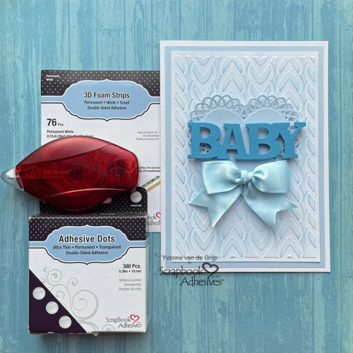 Textured Baby Blue Card by Yvonne van de Grjip for Scrapbook Adhesives by 3L 