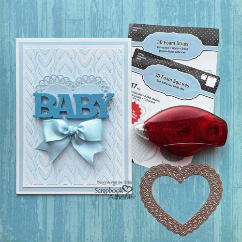 Textured Baby Blue Card by Yvonne van de Grjip for Scrapbook Adhesives by 3L 