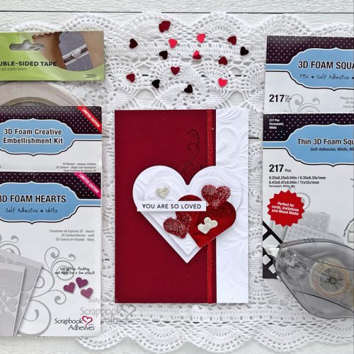 You are So Loved Hearts Card by Judy Hayes for Scrapbook Adhesives by 3L