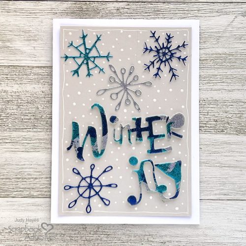 Foiled Winter Joy Card by Judy Hayes for Scrapbook Adhesives by 3L 