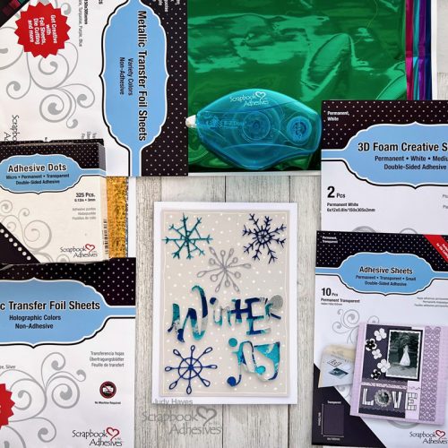 Foiled Winter Joy Card by Judy Hayes for Scrapbook Adhesives by 3L