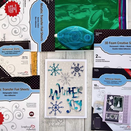 Foiled Winter Joy Card by Judy Hayes for Scrapbook Adhesives by 3L 