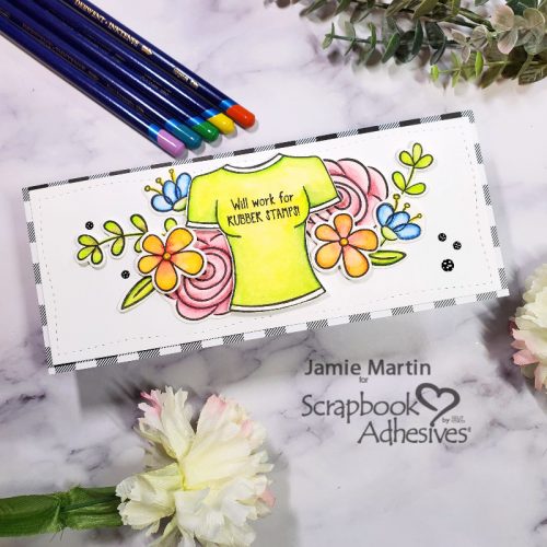 Crafty Fun Slimline Card by Jamie Martin for Scrapbook Adhesives by 3L 