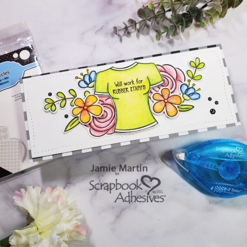 Crafty Fun Slimline Card by Jamie Martin for Scrapbook Adhesives by 3L