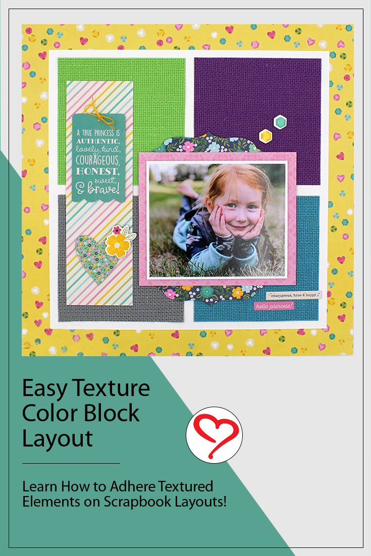 Easy Texture Color Block Layout by Tracy McLennon for Scrapbook Adhesives by 3L Pinterest