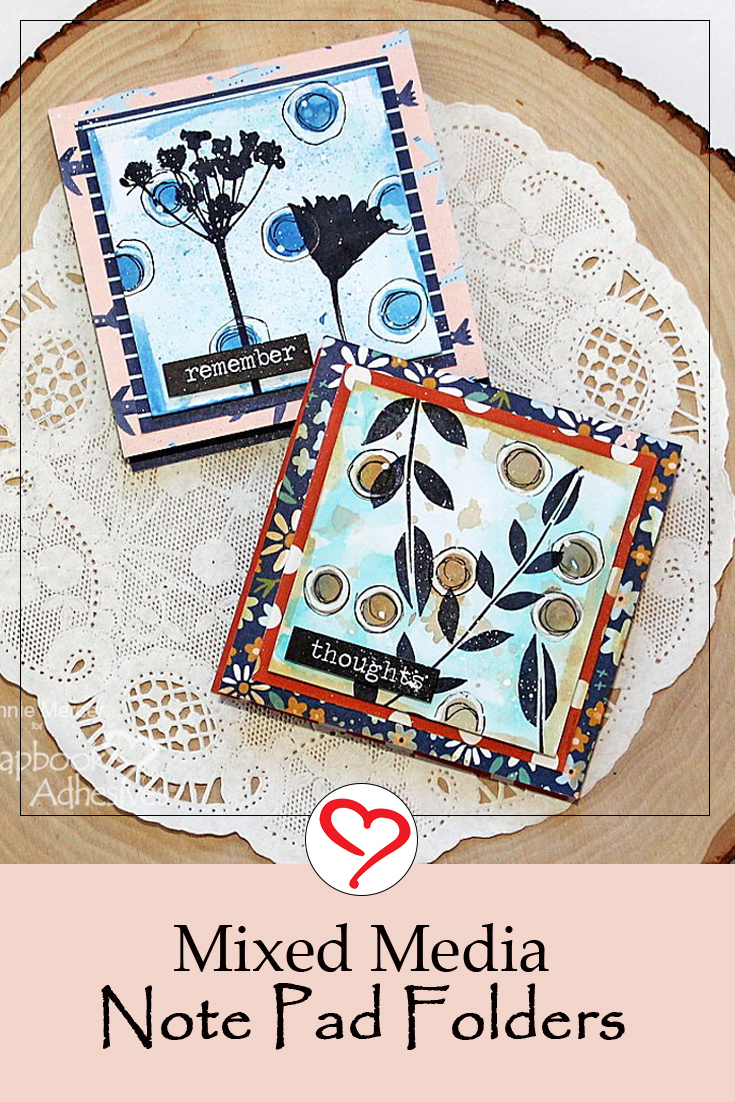 Mixed Media Note Pad Folders by Connie Mercer for Scrapbook Adhesives by 3L Pinterest