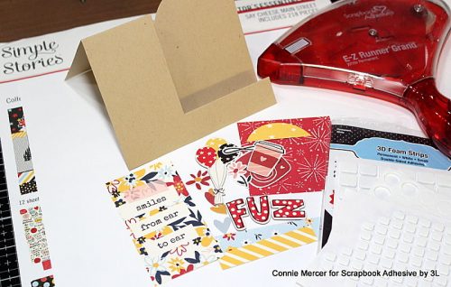 Smile Dimensional Step Card by Connie Mercer for Scrapbook Adhesives by 3L
