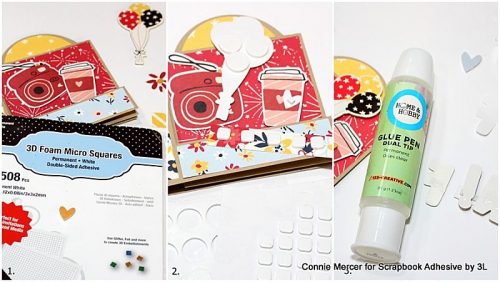 Smile Dimensional Step Card by Connie Mercer for Scrapbook Adhesives by 3L 