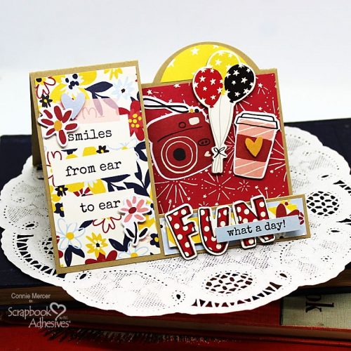 Smile Dimensional Step Card by Connie Mercer for Scrapbook Adhesives by 3L 