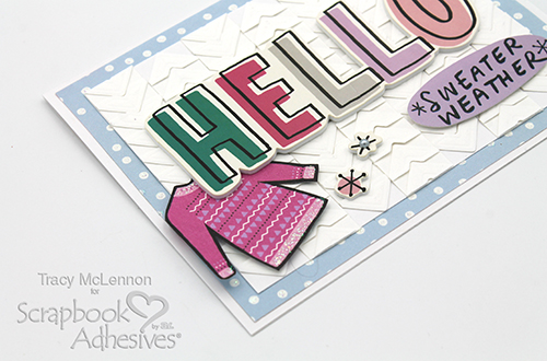 Textured Background Winter Card by Tracy McLennon for Scrapbook Adhesives by 3L