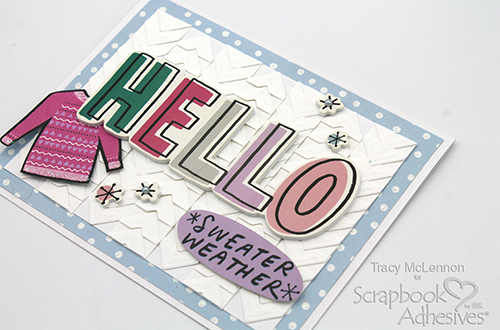 Textured Background Winter Card by Tracy McLennon for Scrapbook Adhesives by 3L