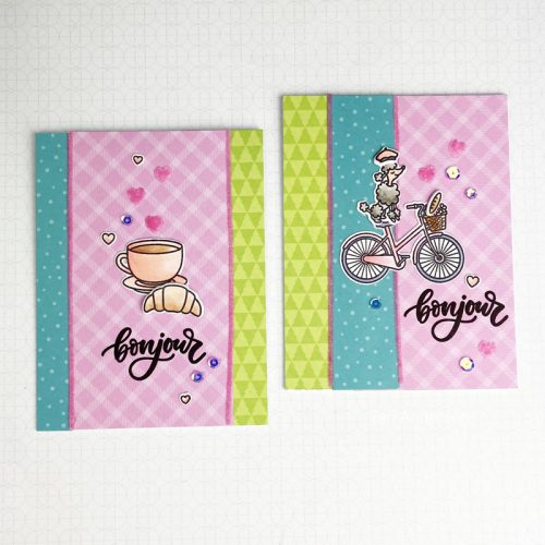 Colorful Bonjour Cards by Teri Anderson for Scrapbook Adhesives by 3L 