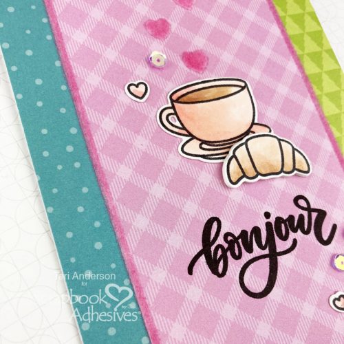 Colorful Bonjour Cards by Teri Anderson for Scrapbook Adhesives by 3L 