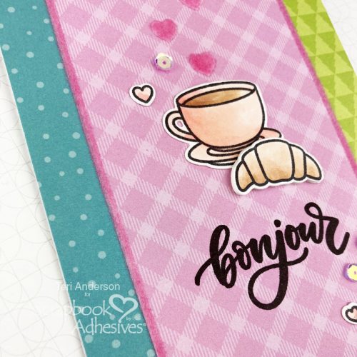 Colorful Bonjour Cards by Teri Anderson for Scrapbook Adhesives by 3L