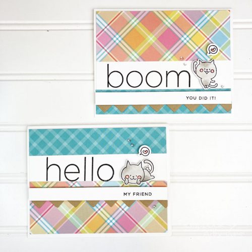 Boom and Hello Cute Cat Cards by Teri Anderson for Scrapbook Adhesives by 3L 