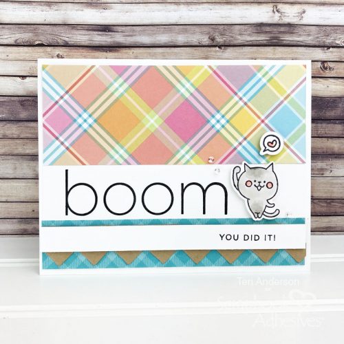 Boom and Hello Cute Cat Cards by Teri Anderson for Scrapbook Adhesives by 3L