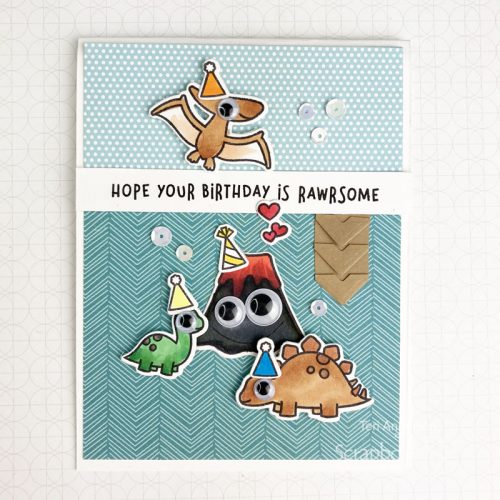 Rawrsome Dinosaur Birthday Card by Teri Anderson for Scrapbook Adhesives by 3L 