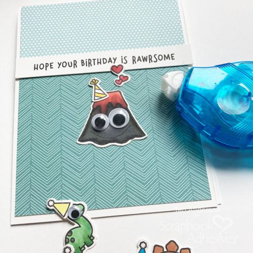 Rawrsome Dinosaur Birthday Card by Teri Anderson for Scrapbook Adhesives by 3L 