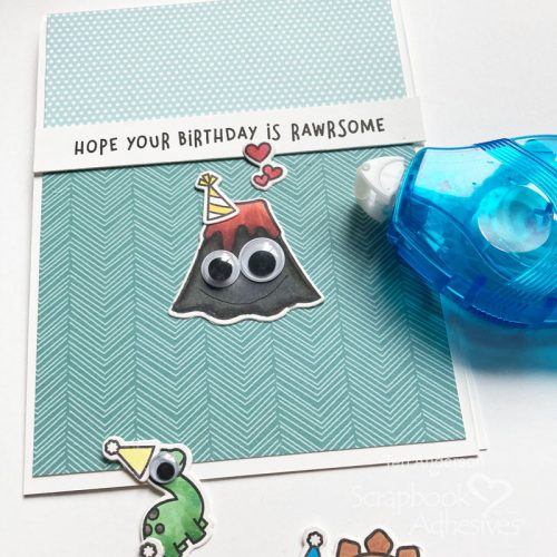 Rawrsome Dinosaur Birthday Card by Teri Anderson for Scrapbook Adhesives by 3L