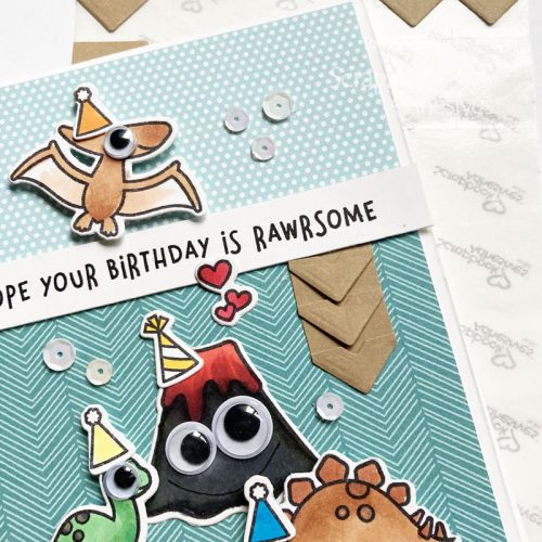 Rawrsome Dinosaur Birthday Card by Teri Anderson for Scrapbook Adhesives by 3L