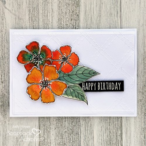 Bright Flowers Birthday Card by Judy Hayes for Scrapbook Adhesives by 3L 