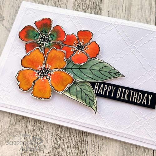 Bright Flowers Birthday Card by Judy Hayes for Scrapbook Adhesives by 3L 