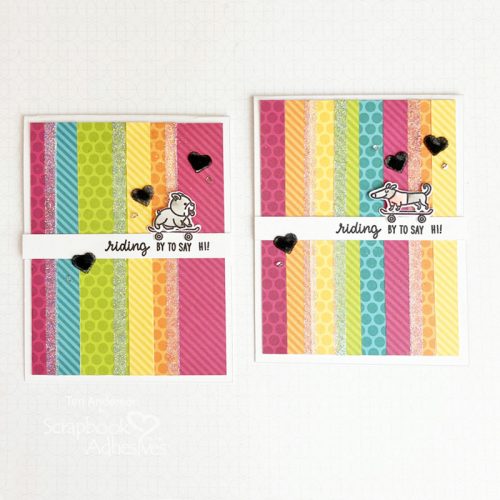 Hello Rainbow Striped Cards by Teri Anderson for Scrapbook Adhesives by 3L 