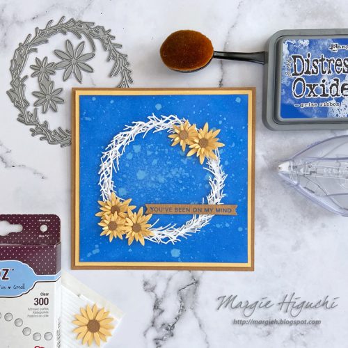 On My Mind Sunflower Card Tutorial by Margie Higuchi for Scrapbook Adhesives by 3L 