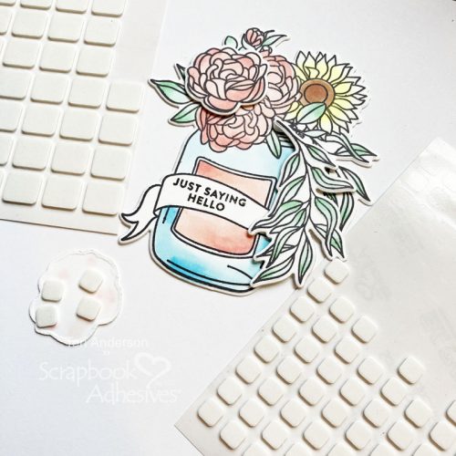 Layered Floral Vase Card by Teri Anderson for Scrapbook Adhesives by 3L