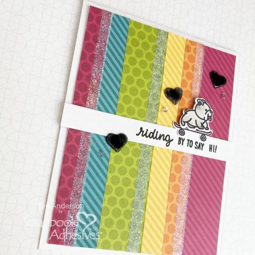 Hello Rainbow Striped Cards by Teri Anderson for Scrapbook Adhesives by 3L