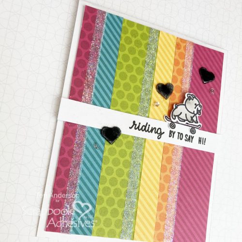 Hello Rainbow Striped Cards by Teri Anderson for Scrapbook Adhesives by 3L 