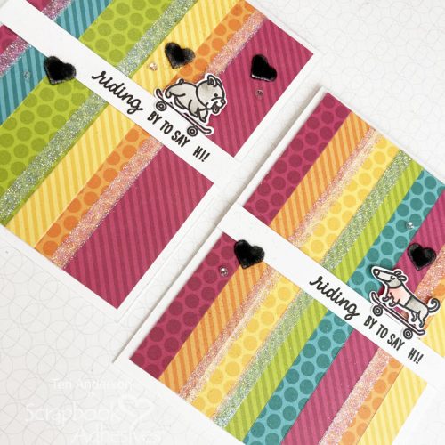 Hello Rainbow Striped Cards by Teri Anderson for Scrapbook Adhesives by 3L