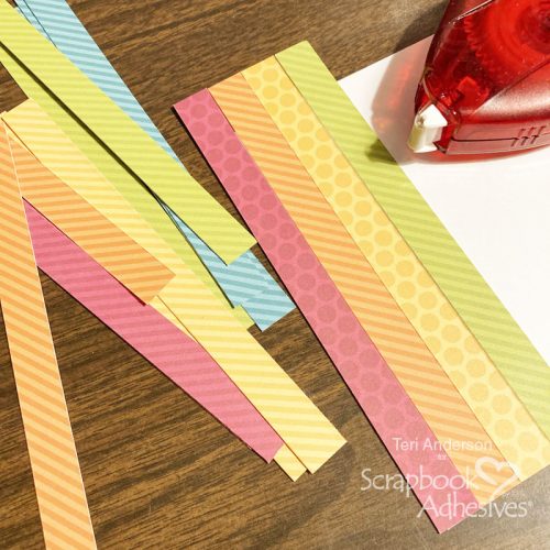 Hello Rainbow Striped Cards by Teri Anderson for Scrapbook Adhesives by 3L