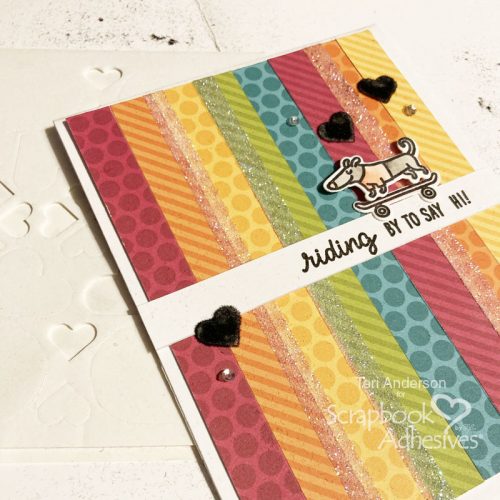 Hello Rainbow Striped Cards by Teri Anderson for Scrapbook Adhesives by 3L