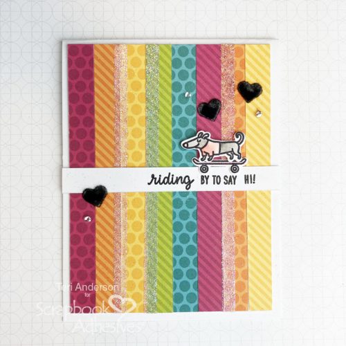 Hello Rainbow Striped Cards by Teri Anderson for Scrapbook Adhesives by 3L